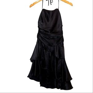 Faviana Black Ruffled Cocktail Dress Mini Dress Size 9/10